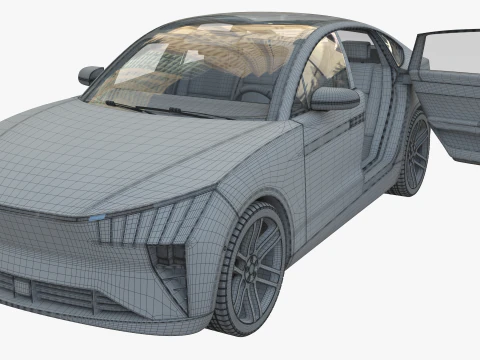 Electric Coupe SUV red 3D Model