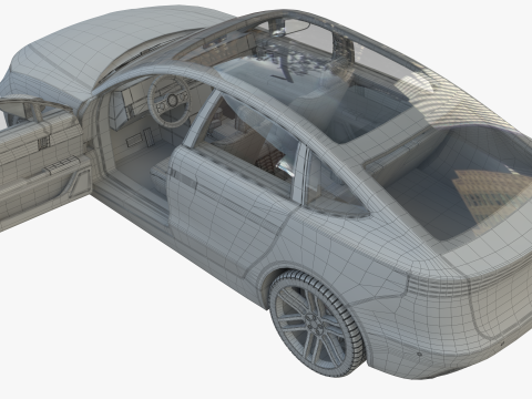 Electric Coupe SUV red 3D 모델