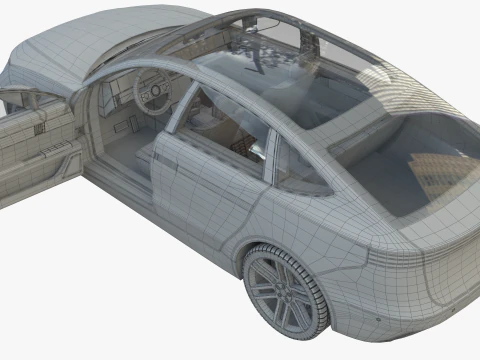 Electric Coupe SUV red 3D Model