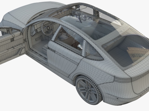 Electric Coupe SUV red 3D 모델