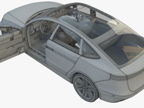 Electric Coupe SUV red 3D Model