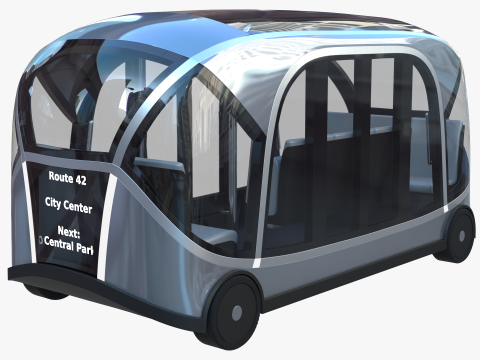 Autonomous City Shuttle Bus 3D 모델