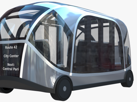 Autonomous City Shuttle Bus 3D 모델