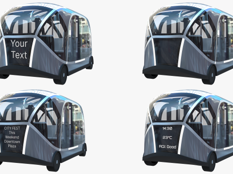 Autonomous City Shuttle Bus 3D 모델