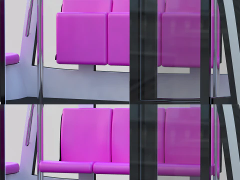 Autonomous City Shuttle Bus pink 3D Model