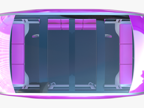 Autonomous City Shuttle Bus pink Modello 3D