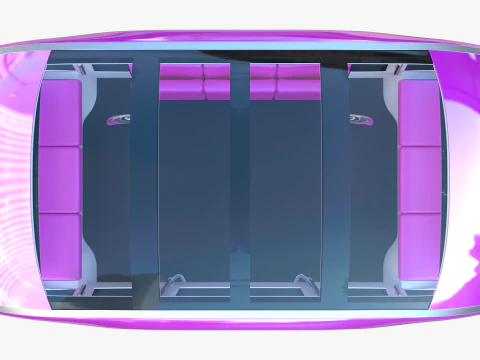 Autonomous City Shuttle Bus pink 3D Model