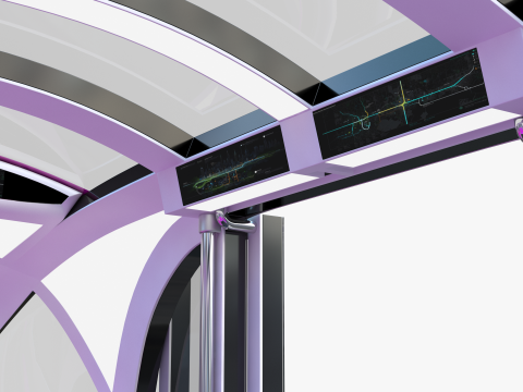 Autonomous City Shuttle Bus pink Modello 3D