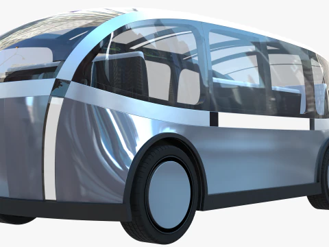 Self-Driving Taxi Shuttle 3D Model