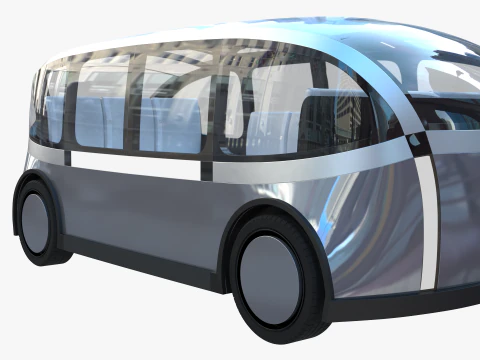 Self-Driving Taxi Shuttle 3D Model