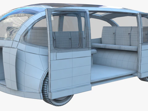 Self-Driving Taxi Shuttle 3D Model