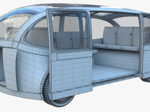 Self-Driving Taxi Shuttle 3D Model