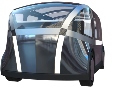 Self-Driving Taxi Shuttle 3D Model