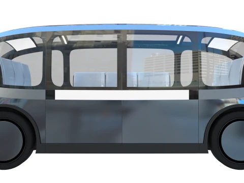 Self-Driving Taxi Shuttle 3D Model