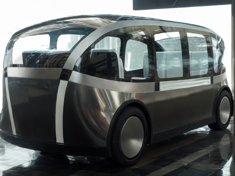 Self-Driving Taxi Shuttle 3D-Modell