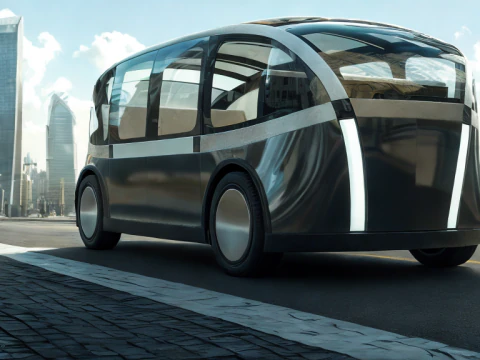 Self-Driving Taxi Shuttle 3D Model