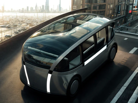 Self-Driving Taxi Shuttle 3D Model