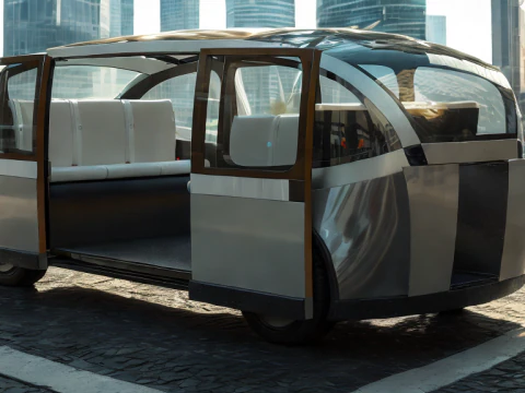 Self-Driving Taxi Shuttle 3D Model