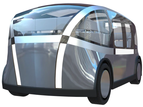 Self-Driving Taxi Shuttle 2 3D Model