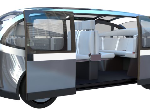 Self-Driving Taxi Shuttle 2 3D 모델