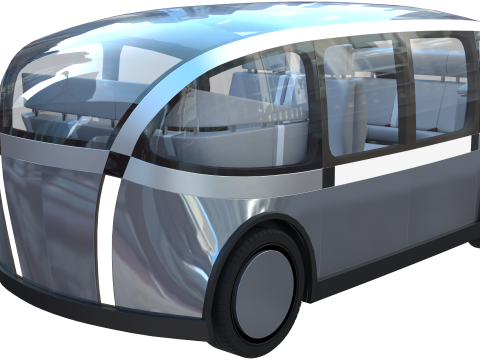 Self-Driving Taxi Shuttle 2 3D 모델