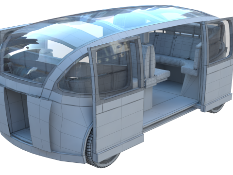 Self-Driving Taxi Shuttle 2 3D 모델