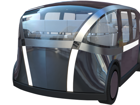 Self-Driving Taxi Shuttle 2 3D 모델