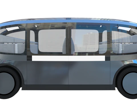 Self-Driving Taxi Shuttle 2 3D Model