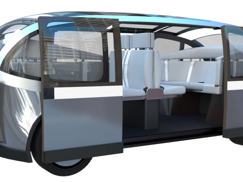 Self-Driving Taxi Shuttle 2 3D Model