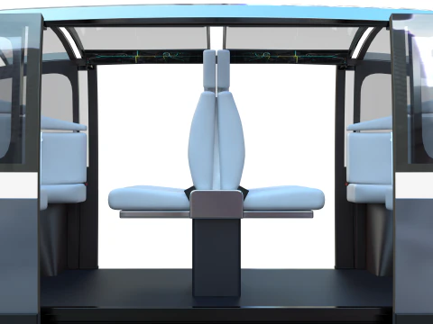 Self-Driving Taxi Shuttle 2 3D Model