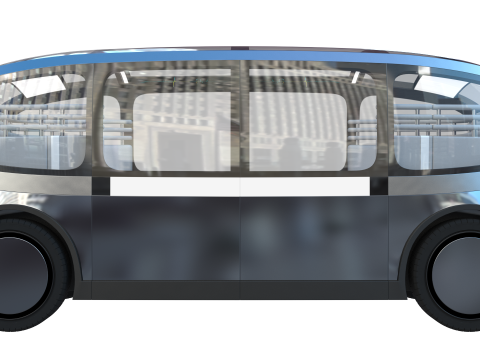 Self-Driving Taxi Shuttle 3 3Dモデル