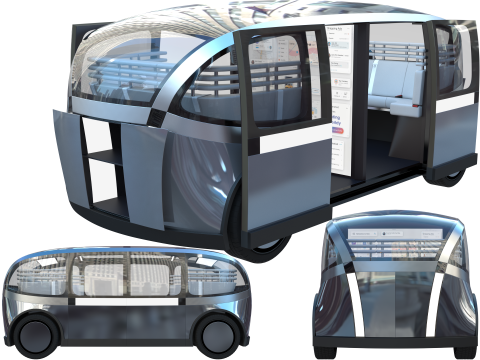 Self-Driving Taxi Shuttle 3 3D-Modell