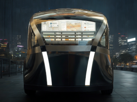 Self-Driving Taxi Shuttle 3 3Dモデル