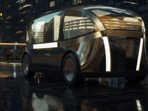 Self-Driving Taxi Shuttle 3 3Dモデル