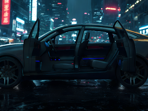 EV SUV black 3D Model
