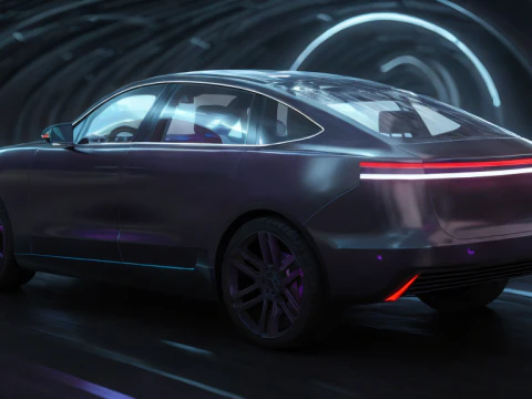 EV SUV black 3D Model