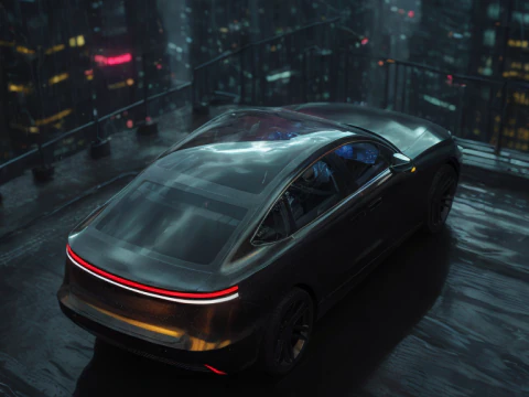 EV SUV black 3D Model