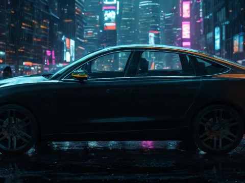 EV SUV black 3D Model
