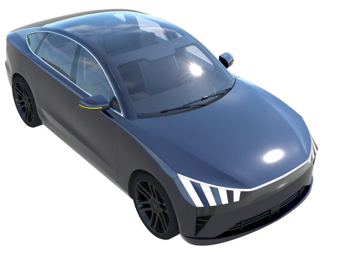 EV SUV black 3D Model