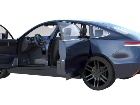 EV SUV black 3D Model