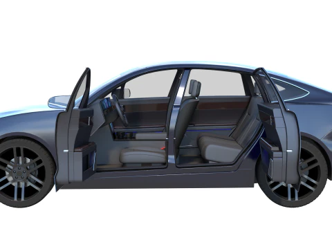 EV SUV black 3D Model