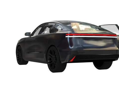 EV SUV black 3D Model