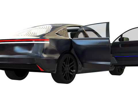 EV SUV black 3D Model