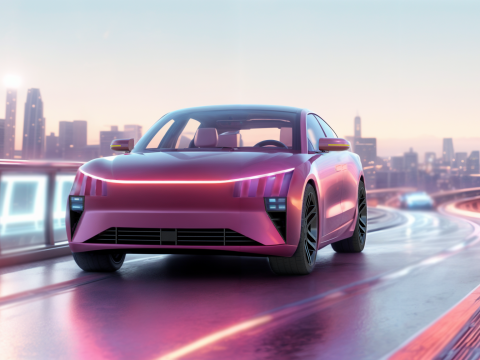 Modern Automobile burgundy 3D Model
