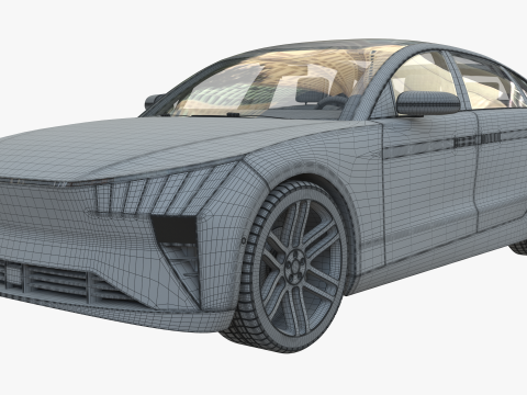 Modern Automobile burgundy 3D Model