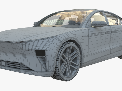 Modern Automobile burgundy 3D Model