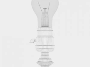 table lamp with bowl shade 3D Model