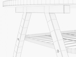 dining table and stools Modello 3D