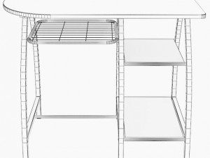 dining table and stools Modello 3D