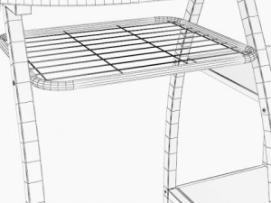 dining table and stools Modello 3D